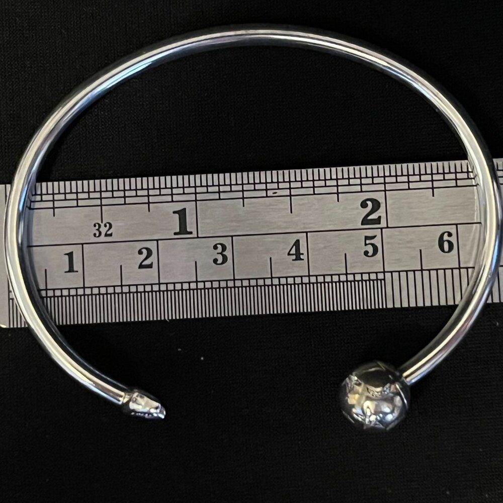 Sterling Silver Pandora Moments Moon & Stars Open Bangle Bracelet – Size Medium - Picture 8 of 13